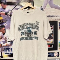 2007 Michigan State NCAA Ice Hockey National Champions T-Shirt Men’s Size XL 