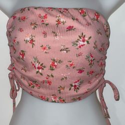 Pink Floral Tube Top Size M