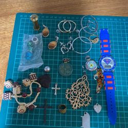 Various Jewelry.  Superman Digital Watch. Misc