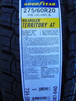 4 Brand New P 275 60 20 Goodyear Wrangler Territory A/T Tires for Sale in  Denver, CO - OfferUp