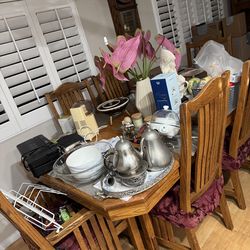 Wooden dinning table wit  chairs