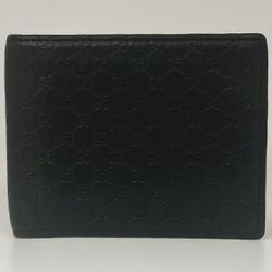 Gucci Microguccissima Monogram Logo Black Leather Bifold Wallet