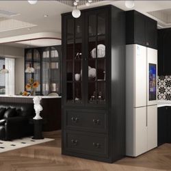 78.7" Combo Buffet Bookcase Storage 