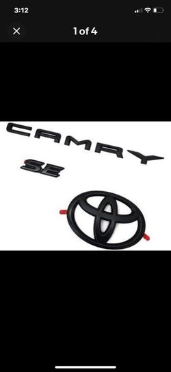 New OEM Toyota Blackout Emblem SE Overlays in Black '19-'24 Camry PT(contact info removed)1-02