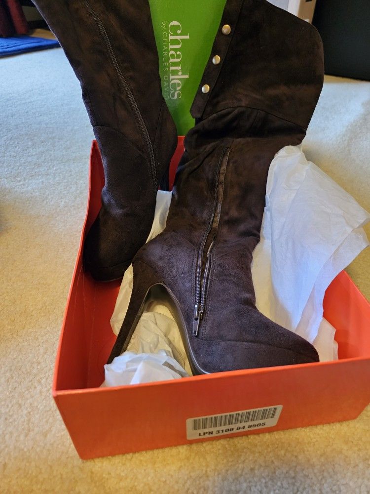 Brand New Knee High Micro Suede Boots 
