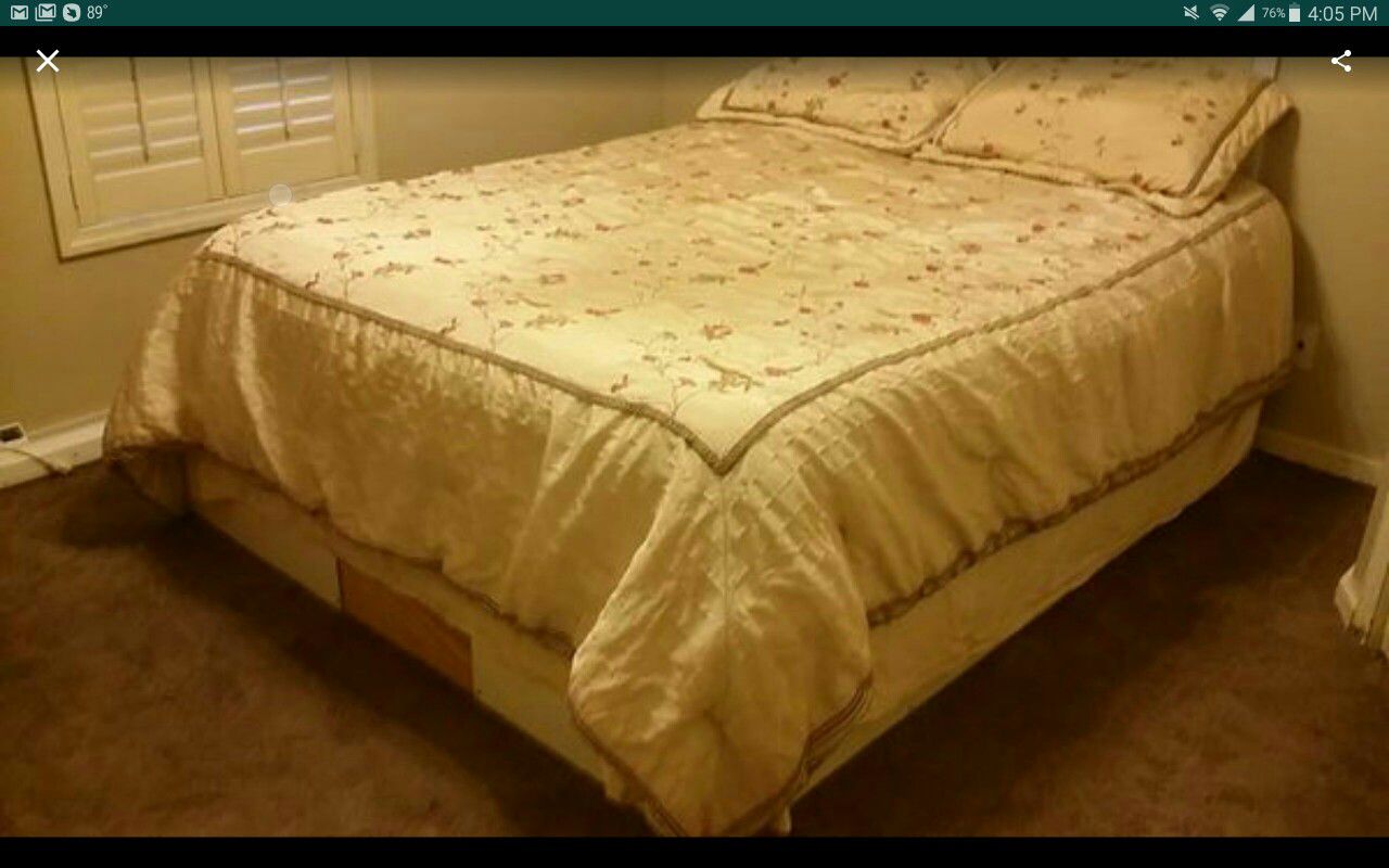 Free! Queen size bed. Pillow top matress, with platform base.
