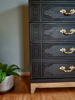 Vintage antique style dresser / drawer black & gold for Sale in Houston, TX - OfferUp Vintage antique style dresser / drawer black & gold for Sale in Houston, TX - OfferUp