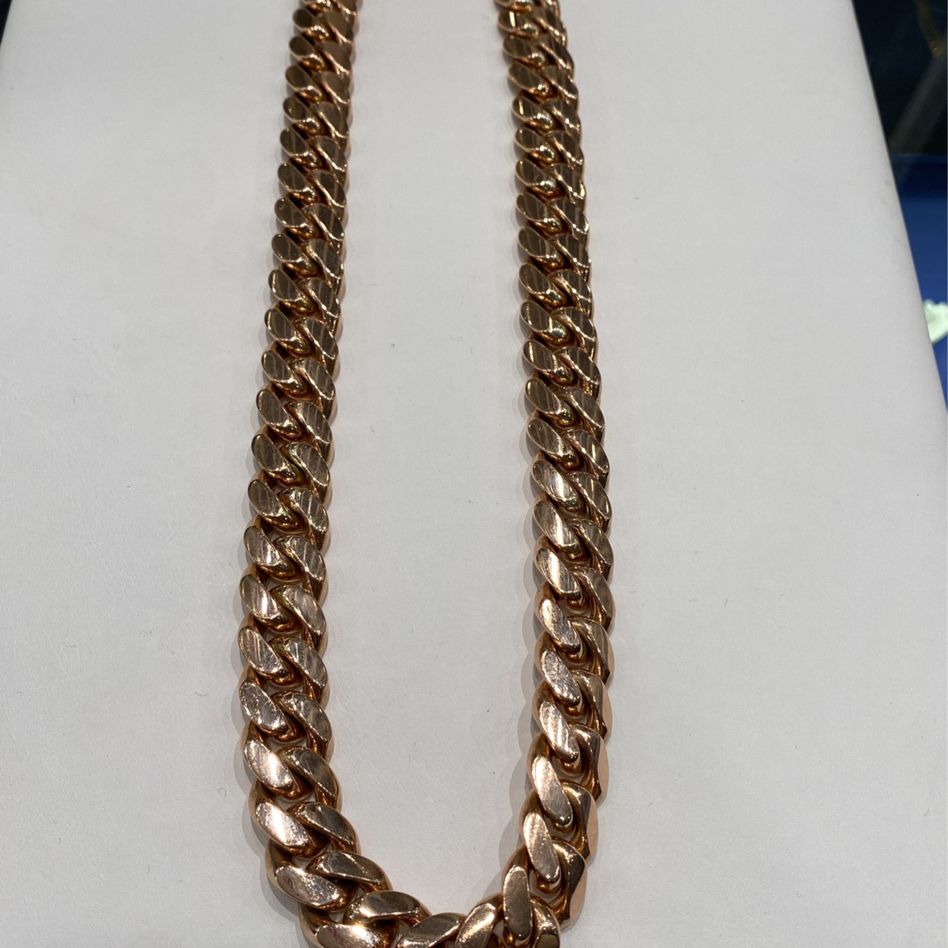 21” Cuban Link Chain Rose Gold
