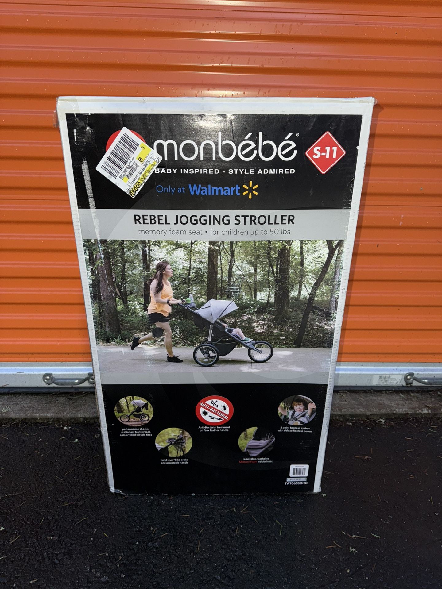 Monbebe Rebel Jogging Stroller, Gray and Black Pinstripe