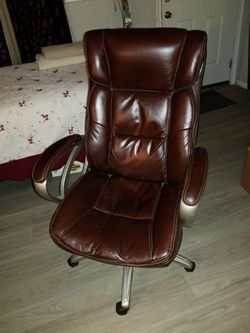 Leather desk chair-not for sale anymore sorry!
