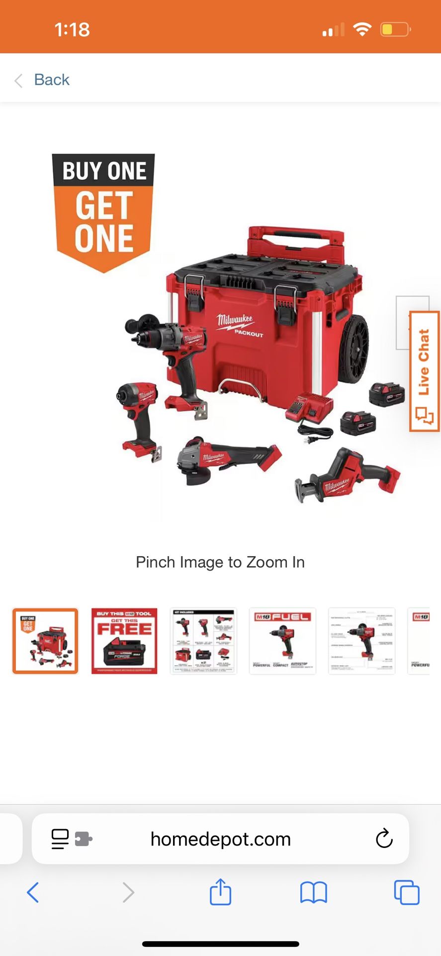 Milwaukee 4 PackM18 FUEL 18V Lithium-Ion Brushless Cordless Combo Kit w/ (2) 5.0 Ah Battery, Charger, & PACKOUT Tool Box (4-Tool) by Milwaukee