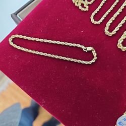 10 K SOLID Gold Rope SOLID Bracelet 2.5 MM 8 Inches 5.66 Grams