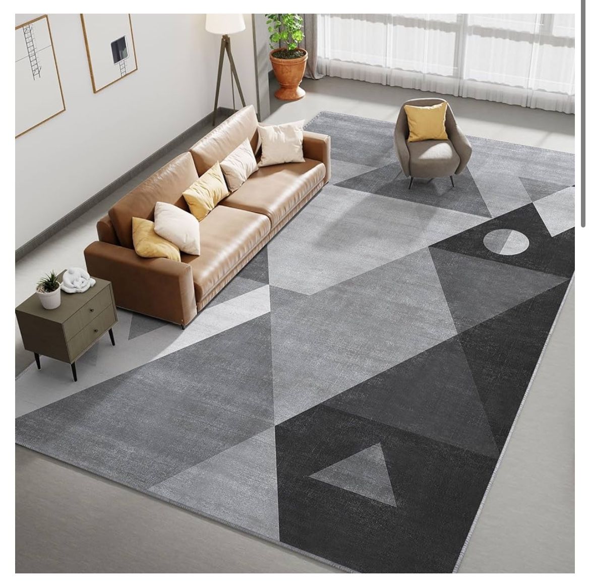 Washable Modern Area Rug - Geometric Style 9x12