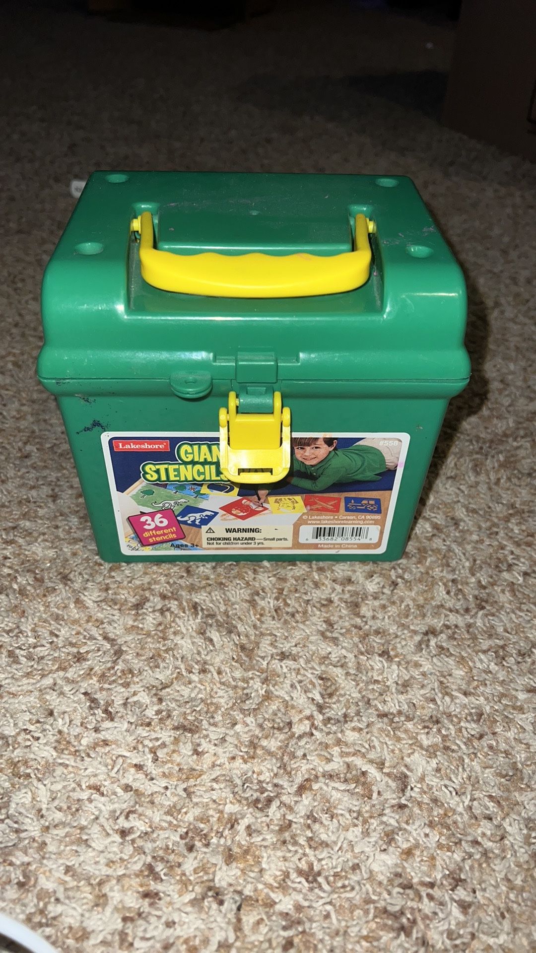 Lakeshore Giant Stencils Box / 28 Stencils Total crafts kids art animals fun. Missing 8 stencils. Pencils have marker/crayon marks on them