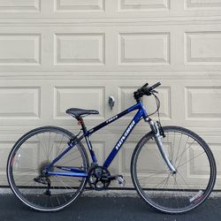 Novara Forza Hybrid Bicycle – 14” Small Frame – 700c – 24 Speed – Bike