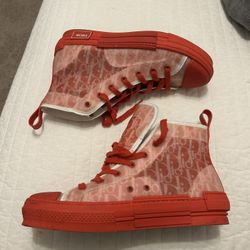 Red Dior Converses Size 10