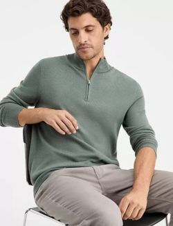 NWT Mens Alfani Quarter Zip Sweater