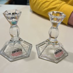 Crystal candle stick holders 