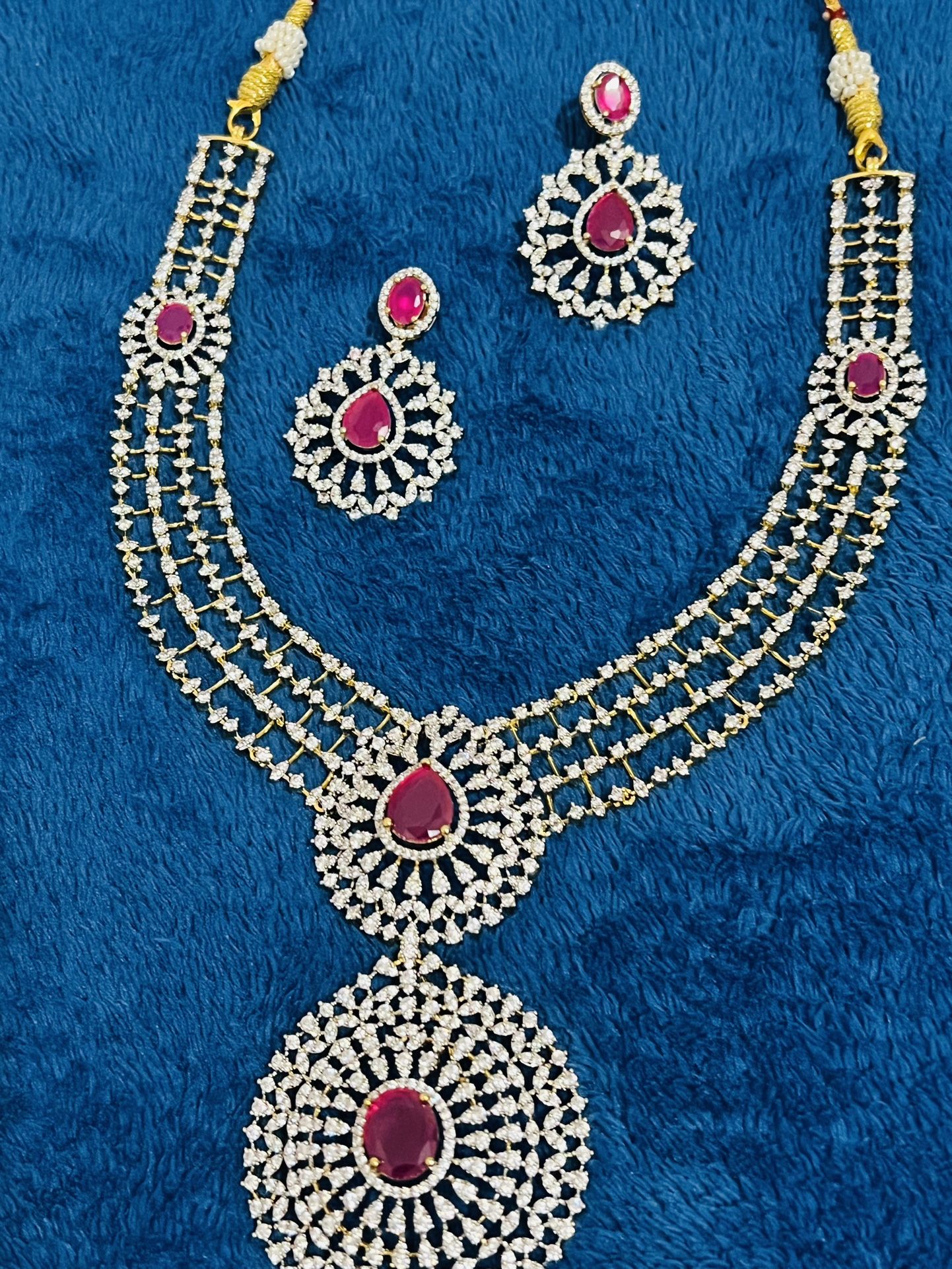 Ruby Jewelry Set With Detachable Pendant