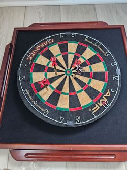 Dartboard Set with Wooden Cabinet & Darts