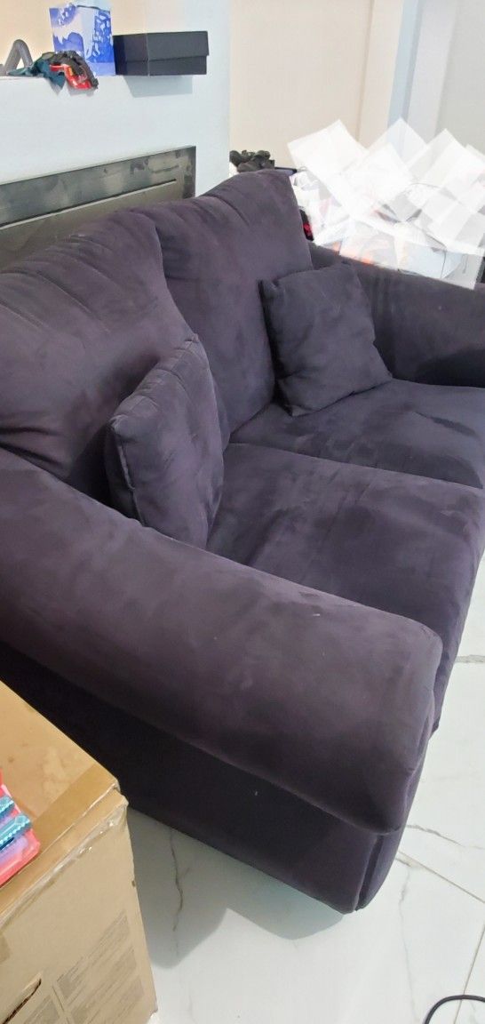 Black Suede Loveseat