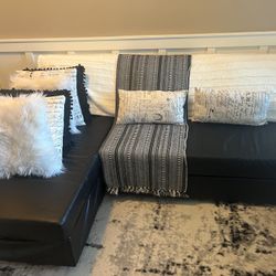 Sectional Futon Barely Used W/storage Space