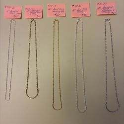 Sterling Silver Twisted Rock Necklaces In 18” and 20” Lengths 