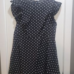 Shein 1xl womens polkadot black dress