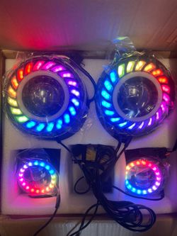 Headlights and fog lights set led with Drl RGB