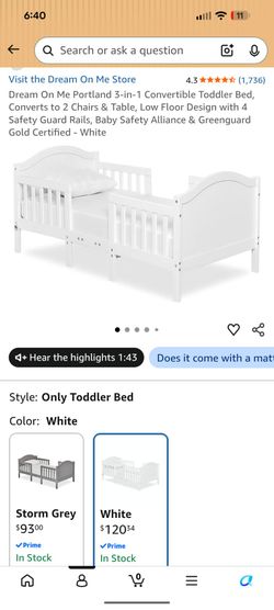 White Toddler Bed