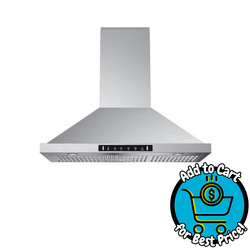 VIKIO 36 inch Convertible 980-CFM Recirculating Stainless Steel Wall-Mounted Range Hood