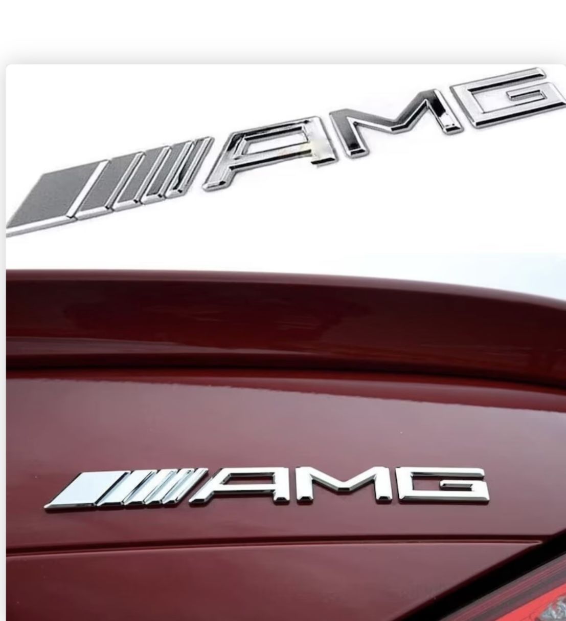 Chrome AMG Emblem Badge Rear Trunk Decal For Benz A B C E S CL SL ML SLK CLK CLS