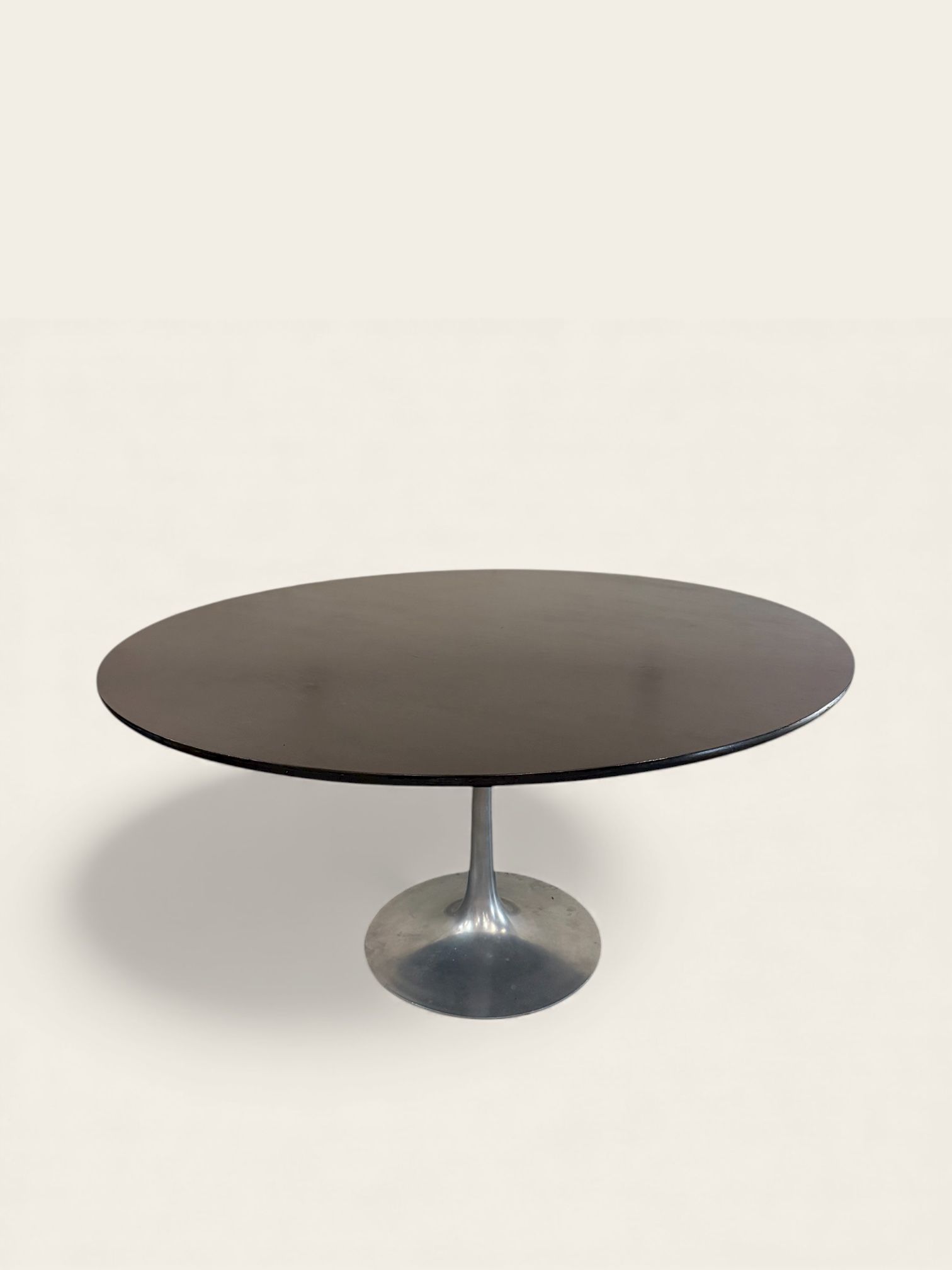 Vintage MCM 1960s Maurice Burke for Arkana Tulip Pedestal Dining Table - 60” Diameter