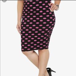 Torrid Lips Ponte Skirt