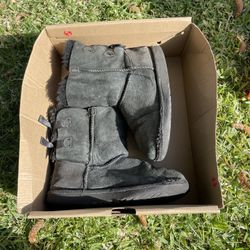 Black Bailey Bow Kids Ugg Boots