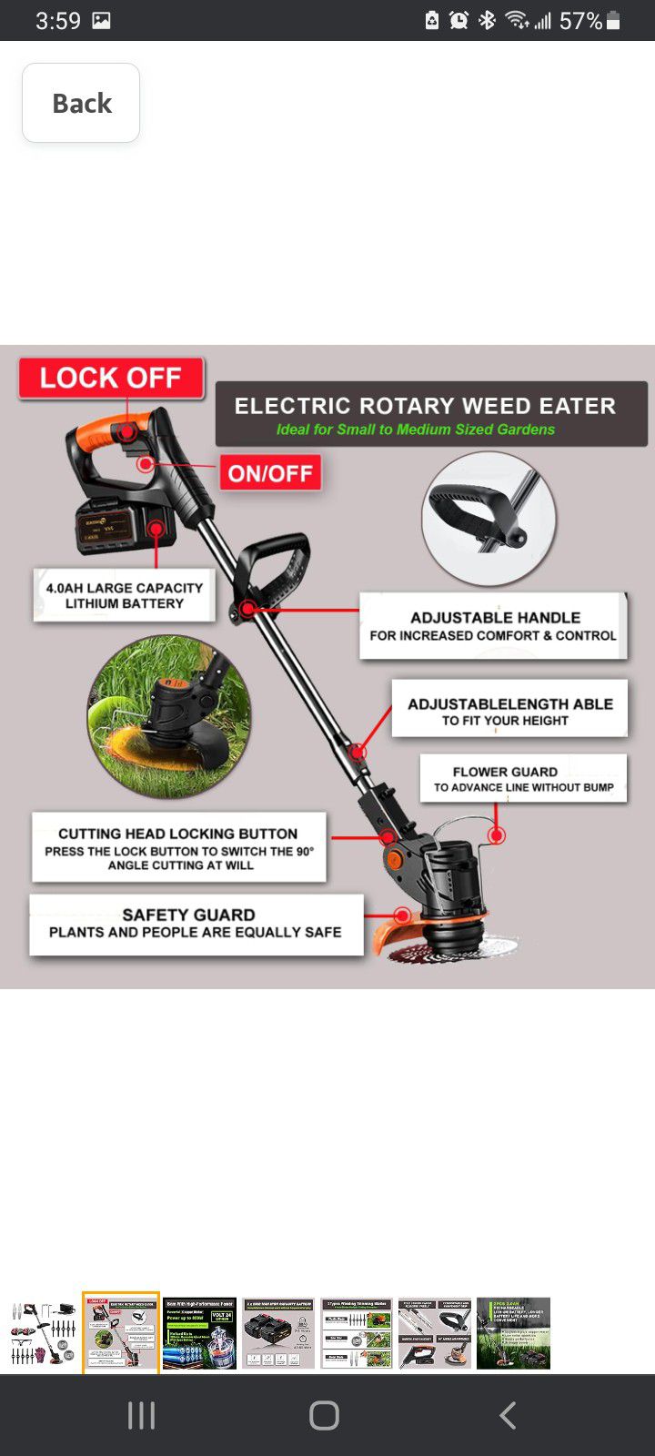 CORDLESS LAWN TRIMMER/MOWER/WEED WACKER $60