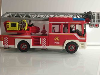PLAYMOBIL 9463 Fire Engine Ladder Unit. Lights work. Made in Germany