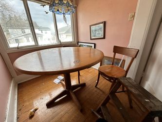 Maple Table + 4. Honey Bent Chairs. $$100