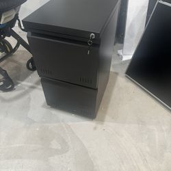 2 Drawer File Cabinet with Lock, Mobile Under Desk Filing Cabinet 25.5”x17.5x14.5” 