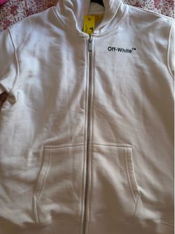 Off white zip up hoodie