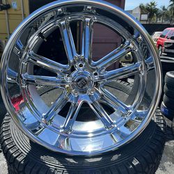 U.S MAGS U131 20x9.5 5x127 OFFSET 1mm CHROME $350 each