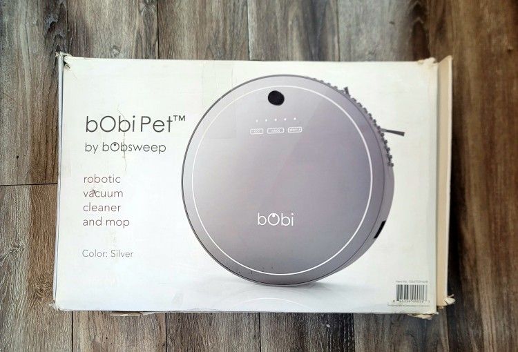 bObsweep bObi Pet 2.0 Robotic Robot Vacuum Cleaner and Mop Silver (BRAND NEW)