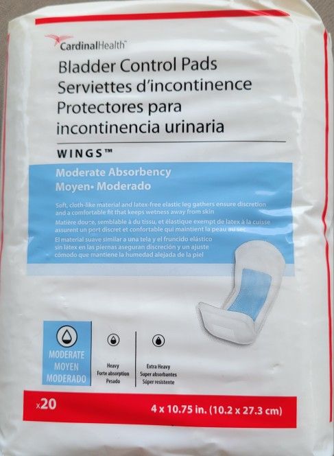 Cardinal Bladder Pads With Wings (Qty 20)