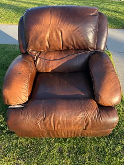 Brown Faux Leather Recliner
