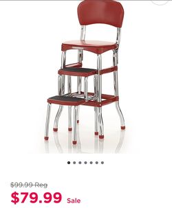COSCO Retro Red Counter Chair & Step . Great condition