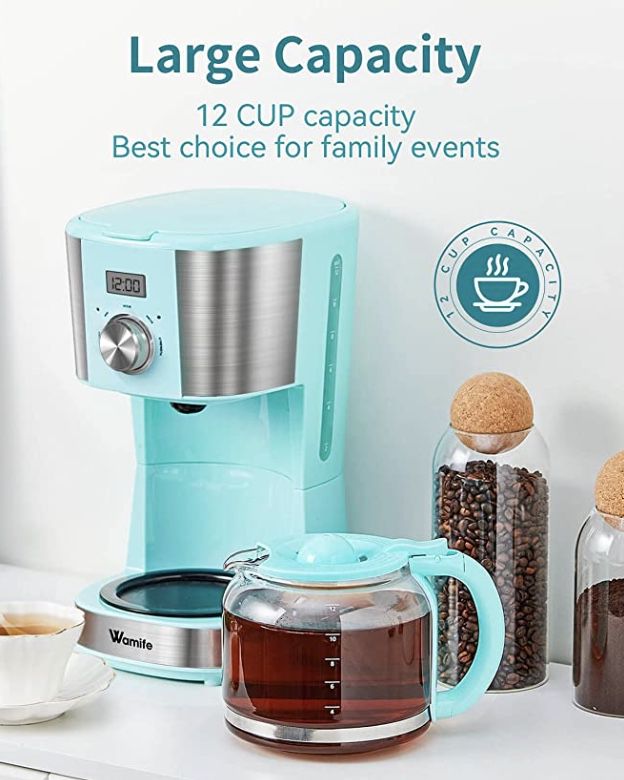Wamife Coffee Maker - 12 Cup Programmable Drip Coffee Machine