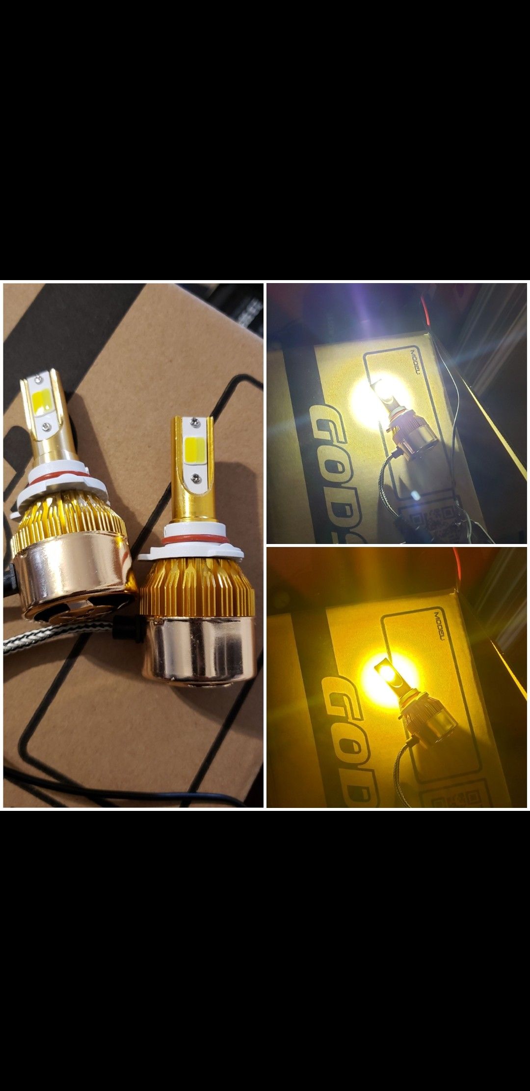 9005/9006 led bulbs for foglights only double color white/yellow brand new!
