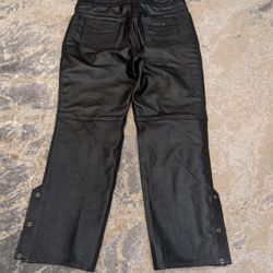 Joe Rocket Mens Or Women’s Black Leather Motorcycle Pants Size