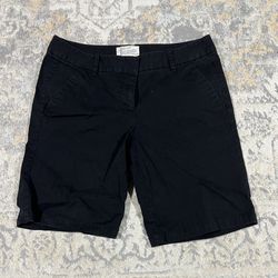 J Crew Womens Bermuda Shorts 0 Black Chino Pockets  