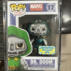 Funko Pop! Marvel Universe Dr. Doom #17 Metallic Con Exclusive 2014